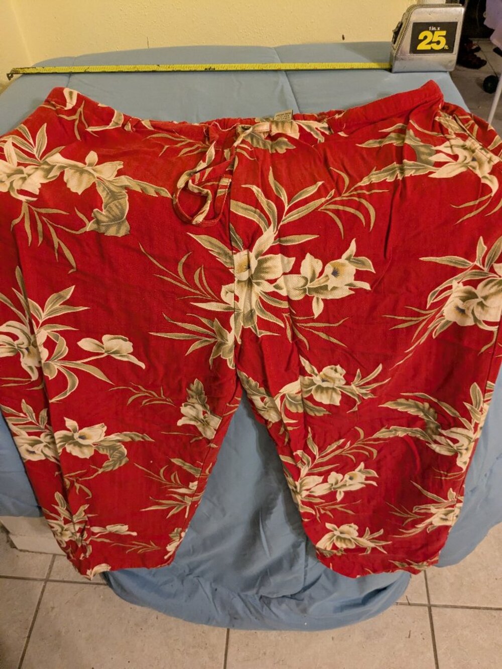 Funky Hawaiian pants.